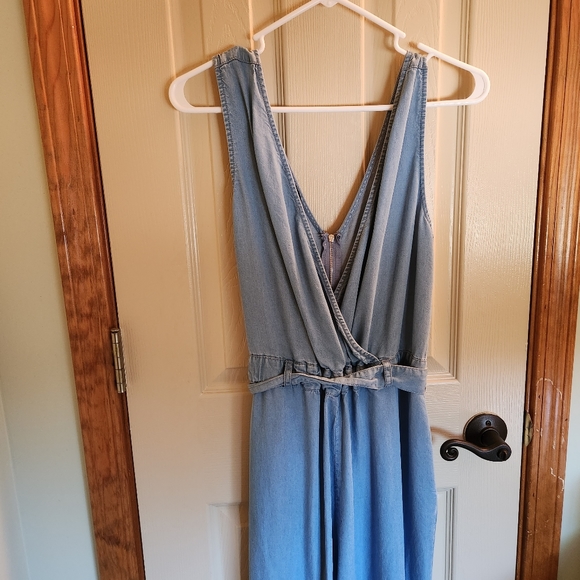 Laundry by Shelli Segal denim jumper zip up sz 8 - Picture 3 of 10